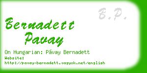 bernadett pavay business card