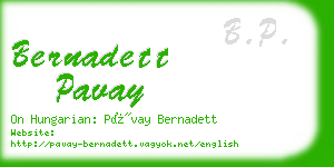 bernadett pavay business card